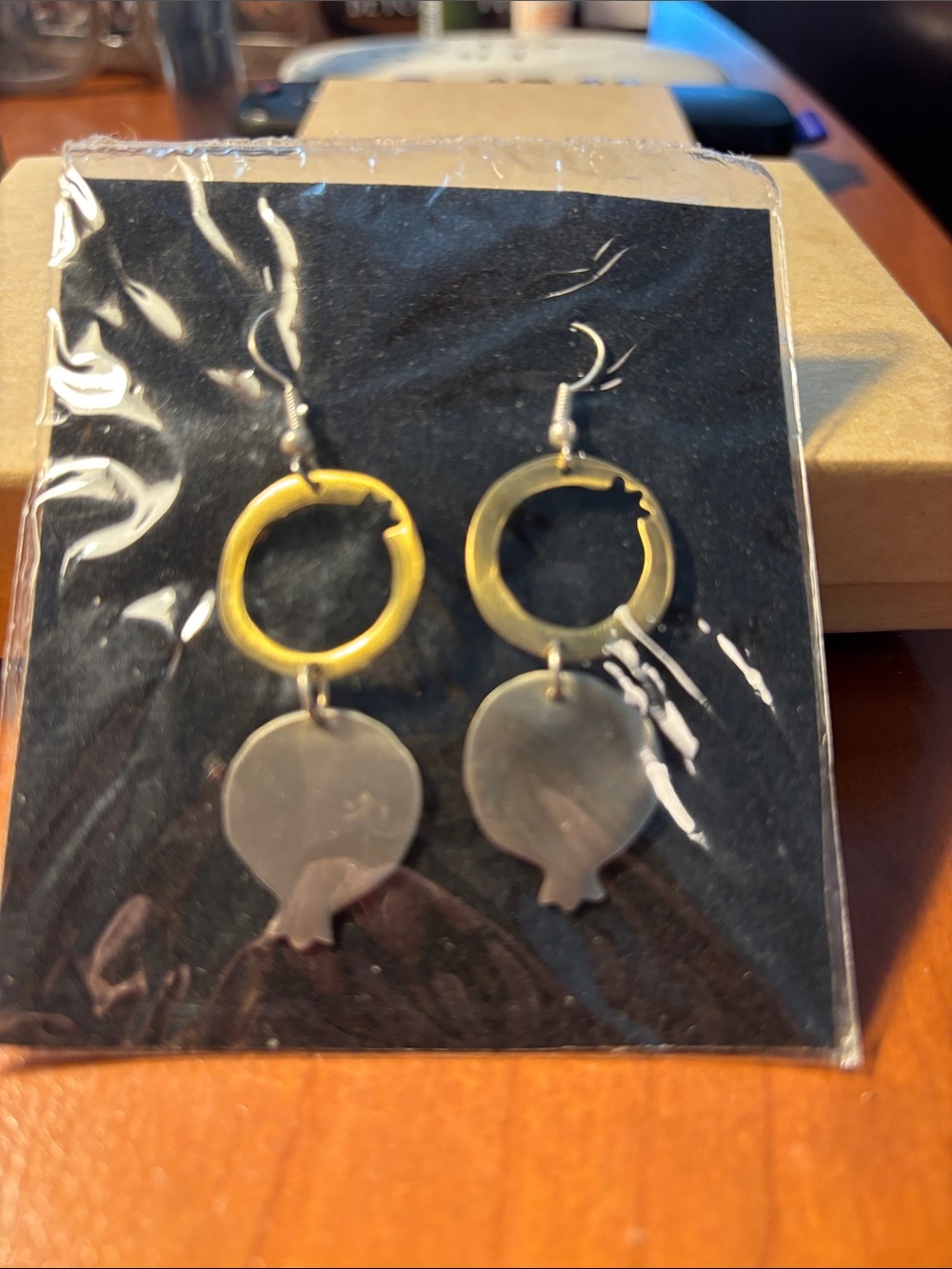 Craft Two-Tone Hoop and Pomegranate Drop Earrings in Yellow and Silver